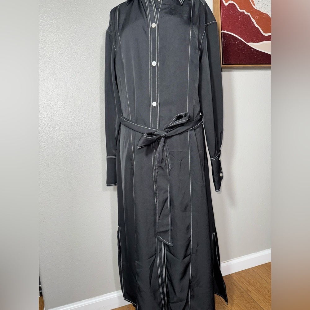 Tie-belt shirt dress - Black - Ladies |H&M size small. - Picture 5 of 10